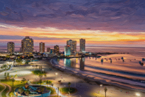 Vista aérea de Playa Cavancha en Iquique