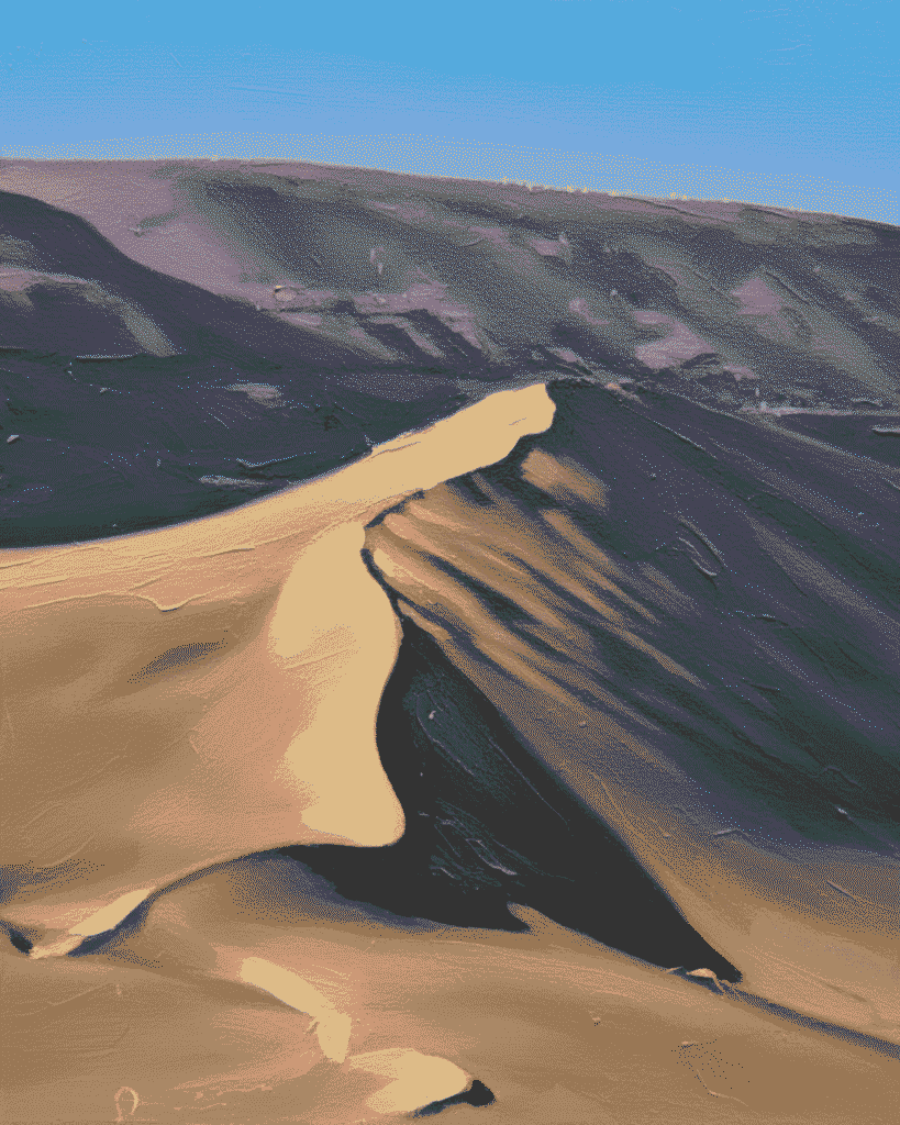 Cerro Dragón de Iquique, la duna urbana más grande del mundo, al atardecer sobre la ciudad costera del norte de Chile.