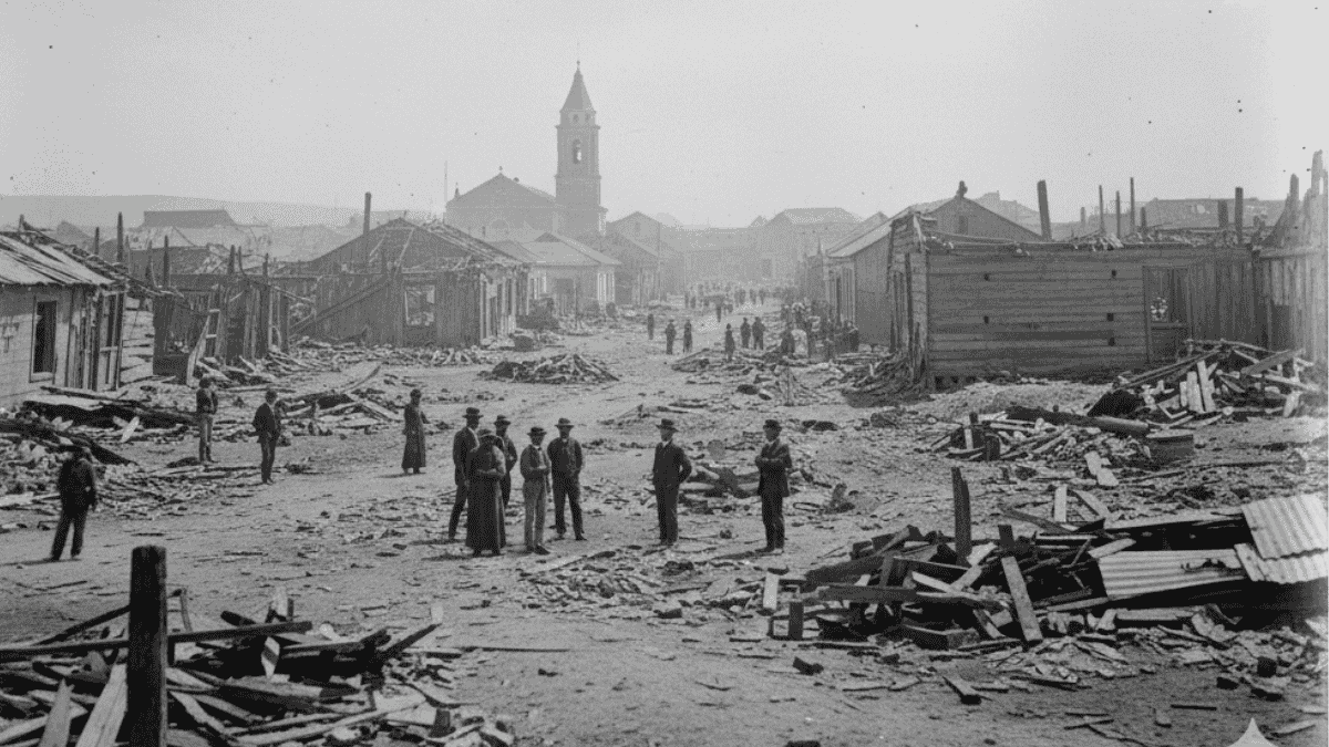 Ruinas del centro de Iquique 1883